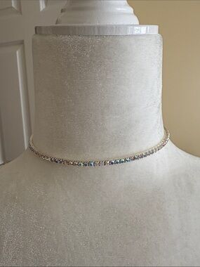 Aurora Crystal Tennis Choker Necklace - Gold-Tone Multicolor